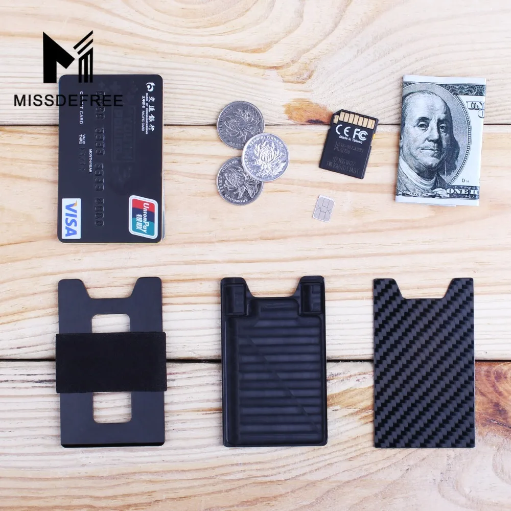 Minimalist Carbon Fiber Slim Wallet for Men & Women Slim Front Pocket Wallet & Credit Card Holder RFID Blocking