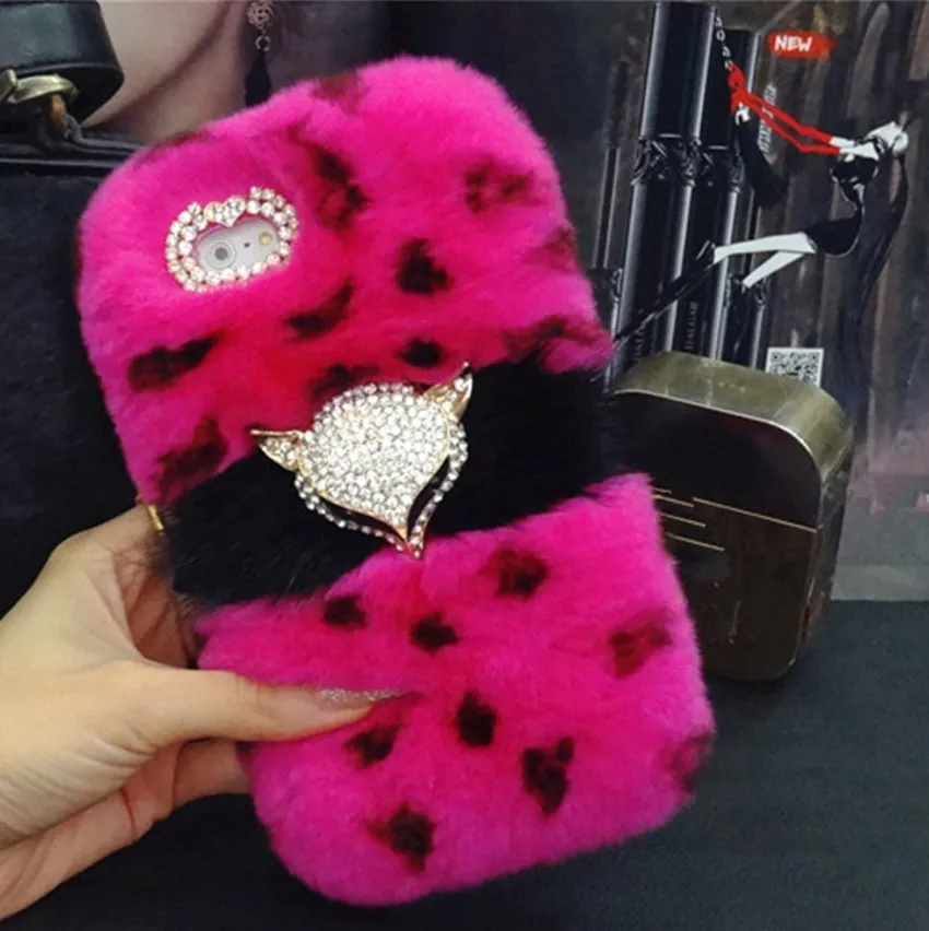 Luxury-Bling-Fox-head-Warm-Soft-Beaver-Rabbit-Fur-Hair-phone-case-for-samsungS3-S4-S5 (3)