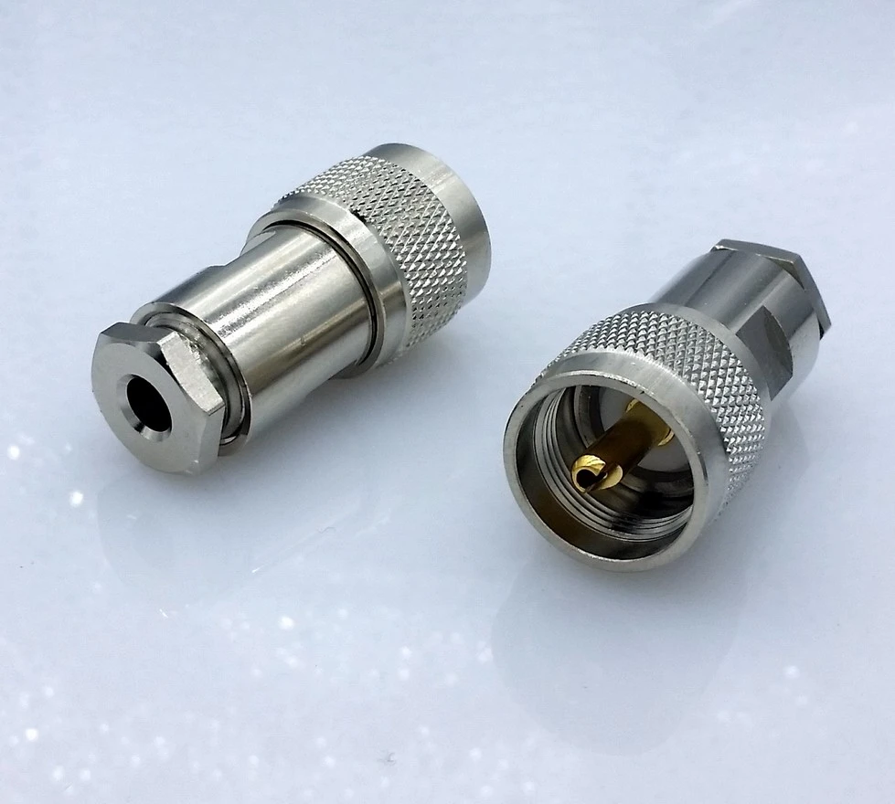 N Male Crimp Connector TUOLNK N Type Plug Adapter for RG58 RG142 50Ohm Low Loss High Frequency RF Coaxial Connector Pack of 10