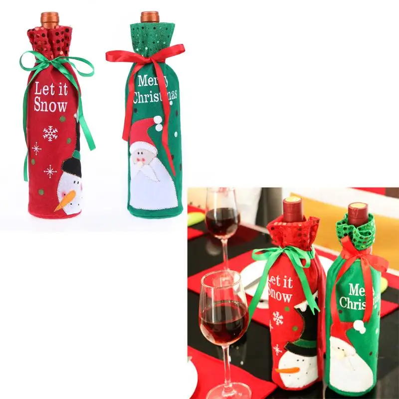 25 видов рождественских подарков, чехлы для винных бутылок, сумки, держатели, новогодние подарки, рождественские украшения для дома, вечерние, обеденные столы navidad