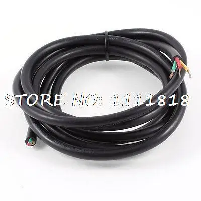 

17/3 AWG Wire Copper Cores PVC Coated Sleeve RVV Cord Cable Black 7.8 Feet