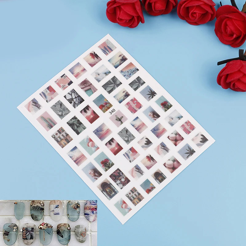 

1 Sheet 3D Nail Stickers Flowers Line Stripe Pattern Nail Stickers Manicure Charm Fantasy Nails Stickers Adhesive Tips Nail Art