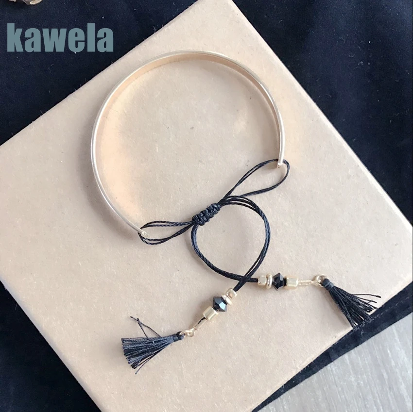 

Free Shipping New Handmade Black Tassel Simple Bangle