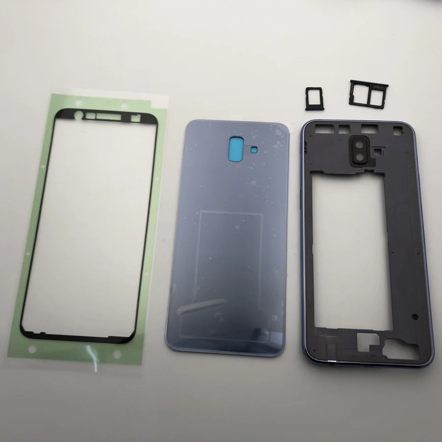 Полный корпус средняя рамка Корпус Корпуса + крышка аккумулятора для Samsung Galaxy J6 Plus
