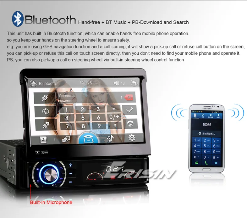 Best Erisin ES6590KD 1 Din 7 inch Wince 6.0 Car Audio System DVD GPS Player Radio DAB+ System 11