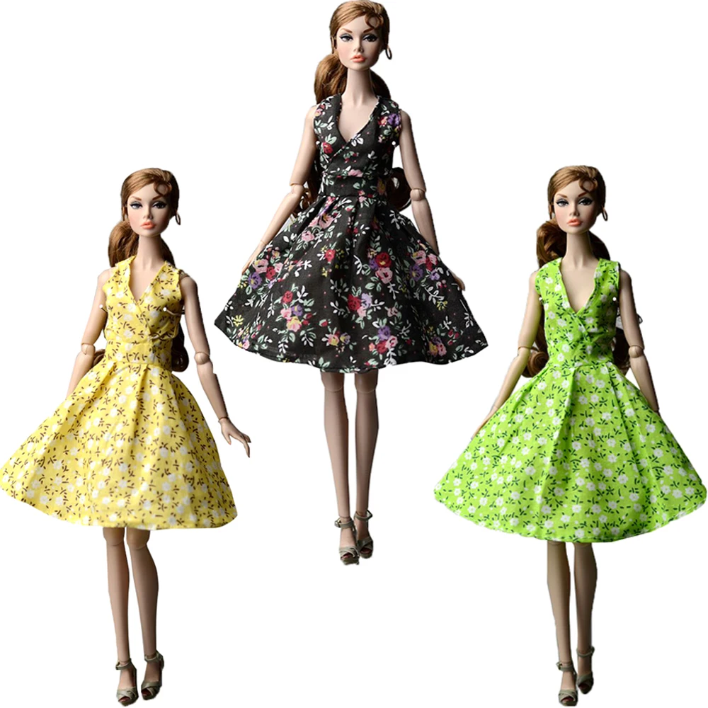 

NK 3 Pcs/Set Doll Dress Beautiful Handmade Party Clothes Top Fashion Skirt For Barbie Noble Doll Best Child Girls'Gift 003C DZ
