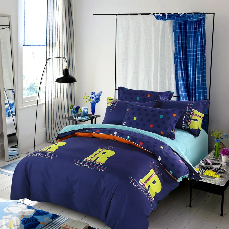 Cartoon Style Boy Girl City Bedding Set Duvet Cover Twin Quee