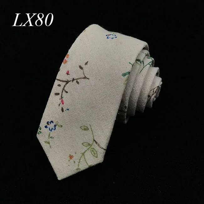Новая мода хлопок и лен с принтом тонкие галстуки для мужчин 6,0 см Цветочные клетчатые мужские тонкие шейные платки - Цвет: 9