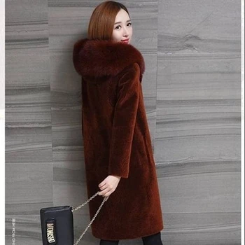 

b New Winter Coat Women Faux Fox Fur Coat Plus Size Women Stand Collar Long Sleeve Faux Fur Jacket Fur gilet fourrure