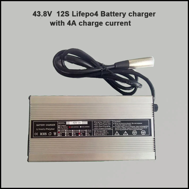 36V Lifepo4 Rechargeble battery charger for 12S Lifepo4 Battery 43.8V