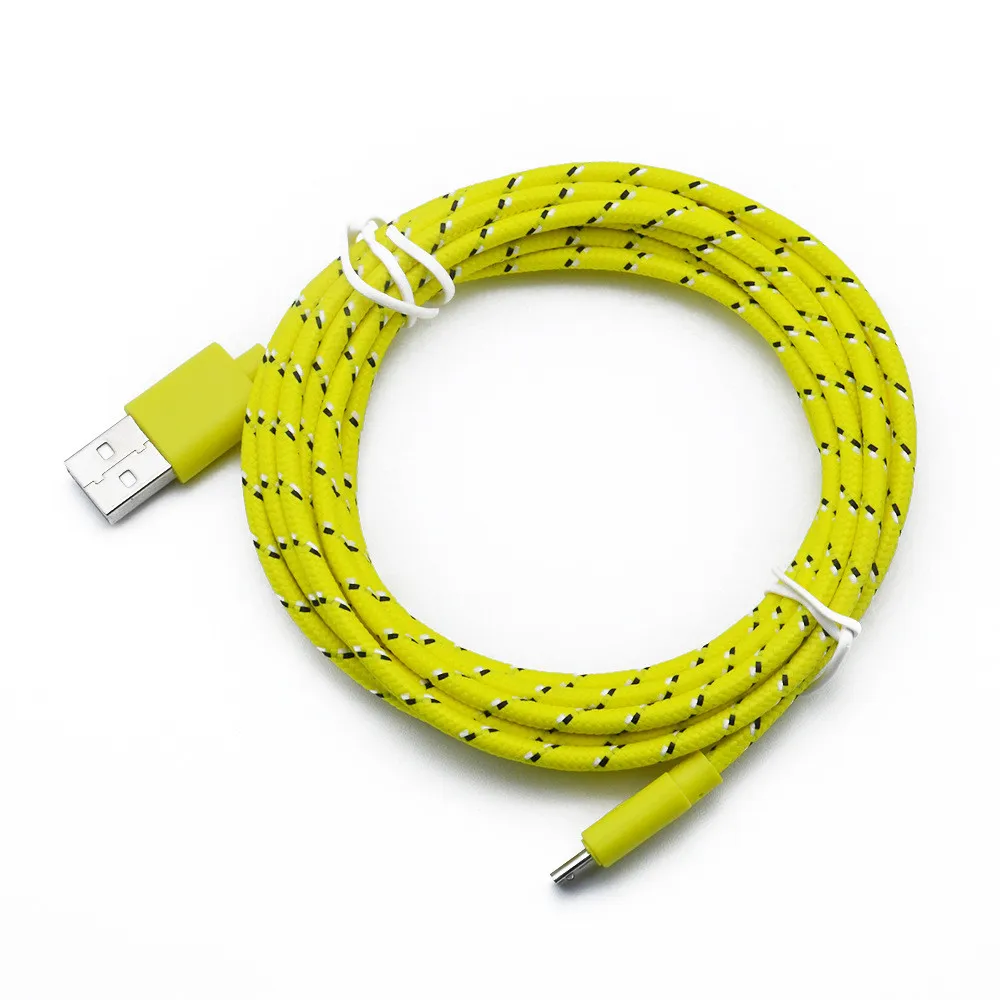 2 м Micro USB кабель-трос для синхронизации данных для сотового телефона Lightgreen micro USB кабель для синхронизации данных для samsung sony Moto htc Nokia# p4 - Цвет: Цвет: желтый