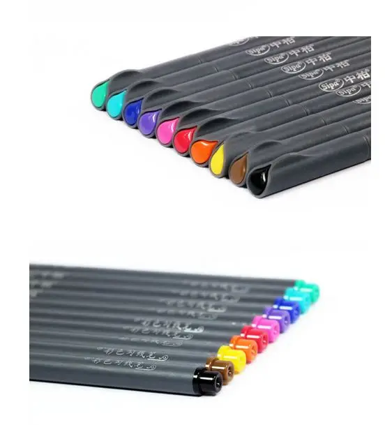 10 Colors\/Set Multicolour Colored Drawing Pens 0.38mm Fine Liner Drawing Pen Set Creative Fiber 