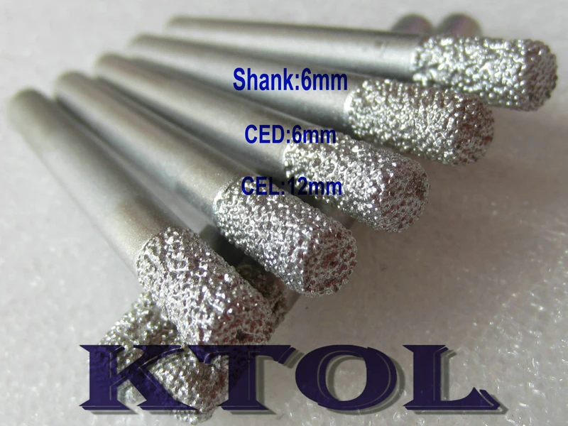 Бесплатная доставка KTOL 5 шт 6 мм 1/4 плоский фрезерный станок алмазные фрезы для ЧПУ
