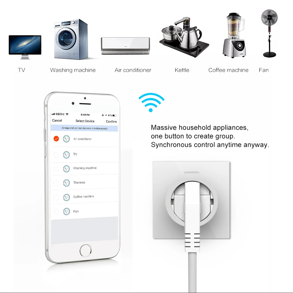 НЕО COOLCAM Wi Fi Smart Plug ЕС разъем поддержка Alexa, Google дома, IFTTT выход с таймером и дистанционное управление через мобильный телефон