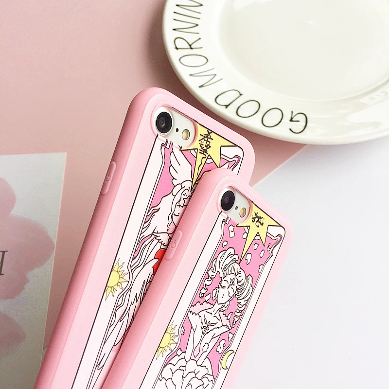 Для iPhone 8/8 plus Captor SAKURA Чехол+ пленка для экрана из закаленного стекла, супер милый мягкий чехол для iPhone 7 plus 6 6S plus Fundas