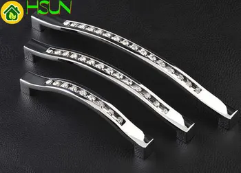 

3.75'' 5'' 6.3'' Sparkly Glass Drawer Pull Handles / Silver Dresser Pulls Handles Crystal Cabinet Handles Knob For Furniture