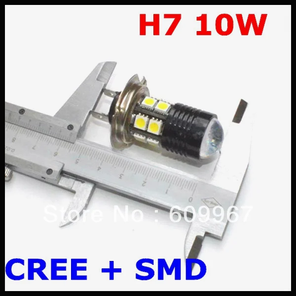 2x H7 светодиодный фонарь CREE чипы высокой Мощность светодиодный Противотуманные фары лампы 12SMD яркий белый 10 Вт