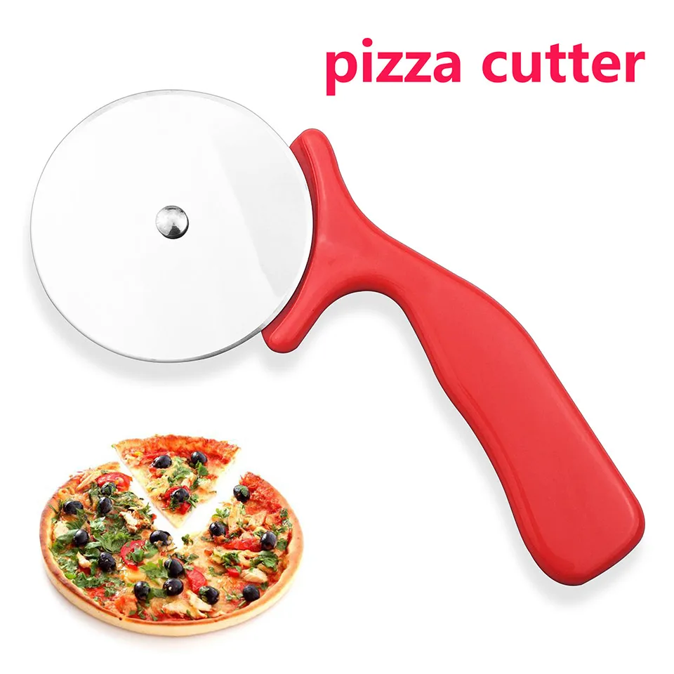 

Pizza Knife Food Grade Stainless Steel Pizza Cutter Cake Tools Round Roller Knife For Pies Waffles Dough Cookies Kitchen Tool