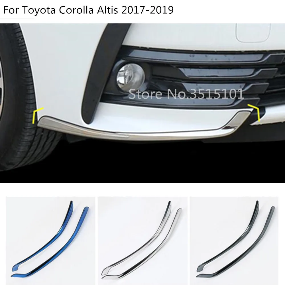 

Car front head side bumper corner protection trim frame styling Stainless Steel 2pcs For Toyota Corolla Altis 2017 2018 2019