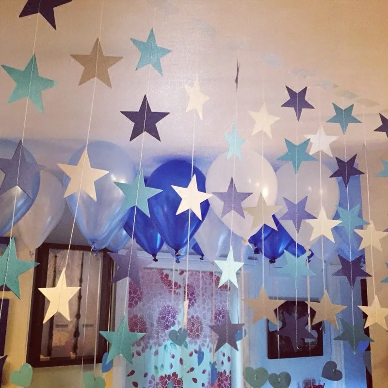 Wall Hanging Paper Star Garlands 4m Birthday String Chain Wedding Party Banner Children Room Home Decoration Silver Gold Blue In DIY Decorations From Wall Hanging Paper Star Garlands 4m Birthday String Chain Wedding Party Banner Children Room Home Decoration Silver Gold Blue In DIY Decorations From