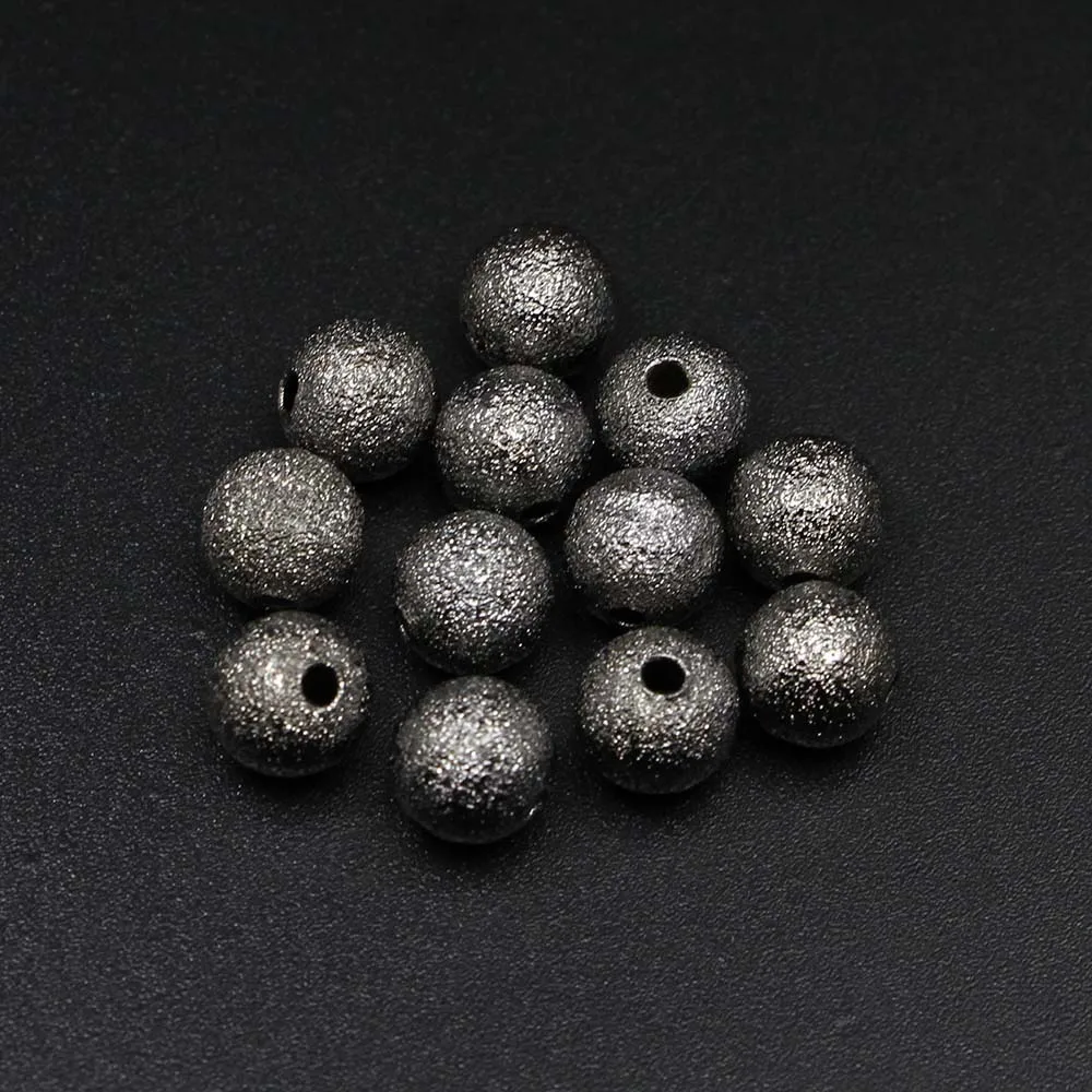 100pcs Frosted Copper 12mm Spacer Round Beads for Jewelry DIY Loose Ball
