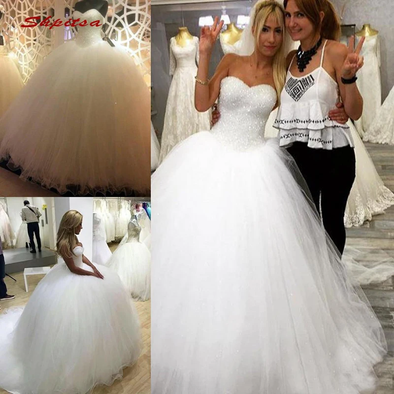 Роскошные Кристаллы Свадебные платья бальное платье Турция плюс размеры невесты Weding Свадебные платья 2019