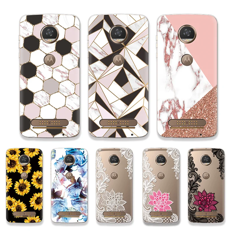 Мраморный чехол для Motorola Moto G8 Plus G7 Power G6 Play силиконовый One Action Macro Vision Flower мягкий