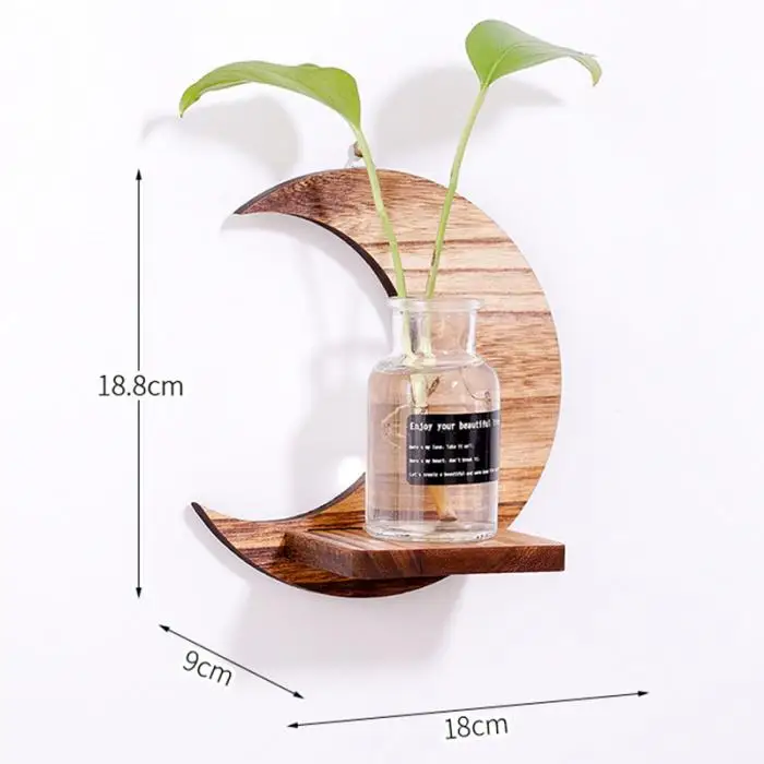 Wall-mounted Hydroponic Flower Green Radish Transparent Vase Vintage Home Decor Store