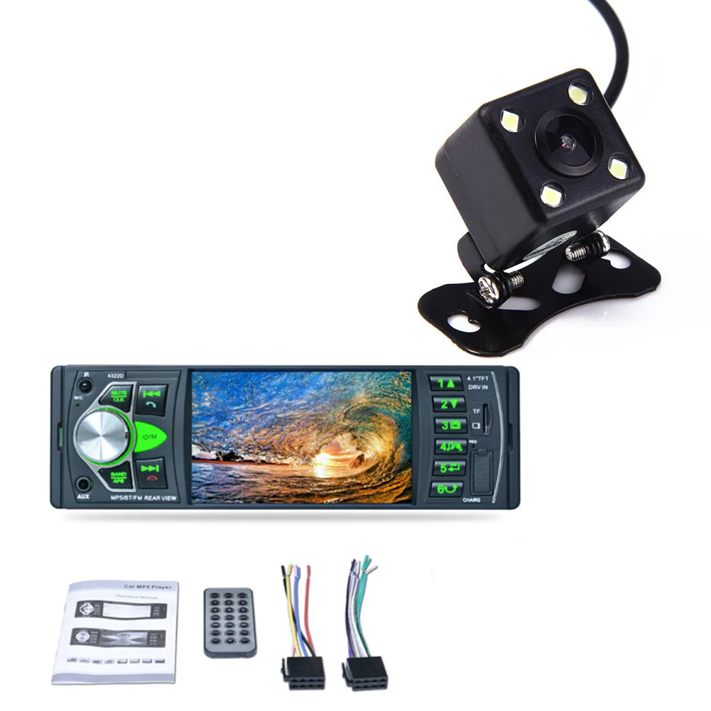 

4022D Bluetooth Car Radio Music Player with Rear View Camera Support MP5/MP4/MP3/FM Transmitter Car Video with Remote Control