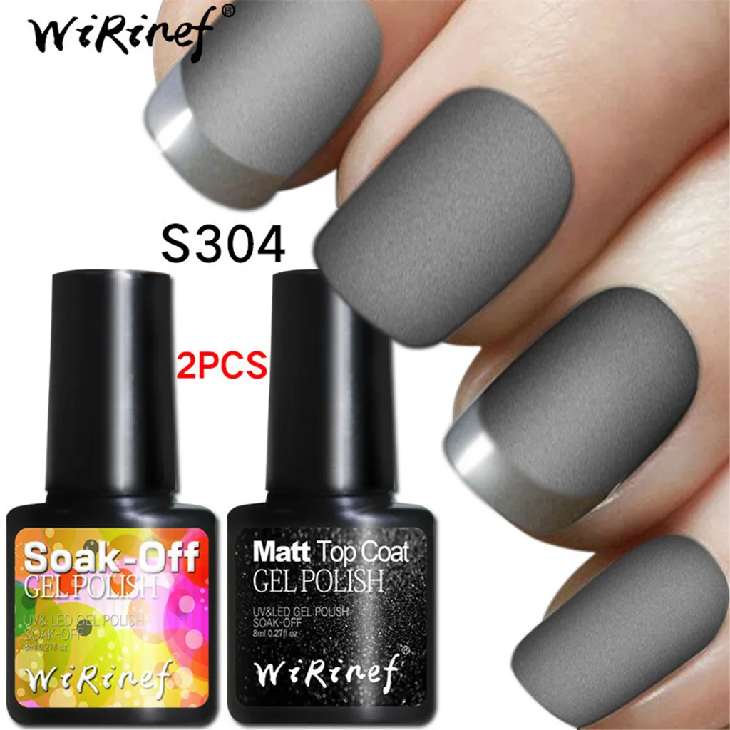 2Pcs Long-Lasting Painless Matt Top Coat Gel Polish Glue Temperament Finger Nail G627