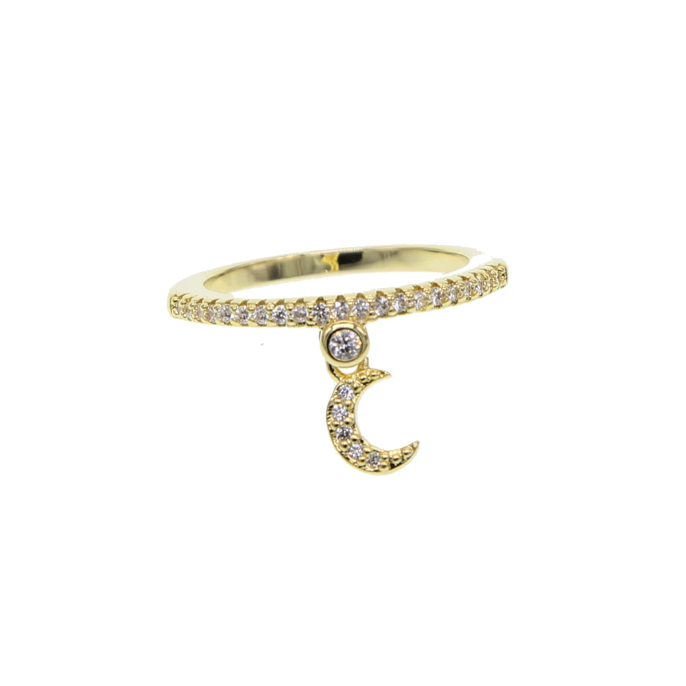 Новое модное кольцо Луна& ЗВЕЗДА ослепительное Пинки кольцо для женщин девушки украшение для свадьбы помолвки Ювелирные изделия Подарки