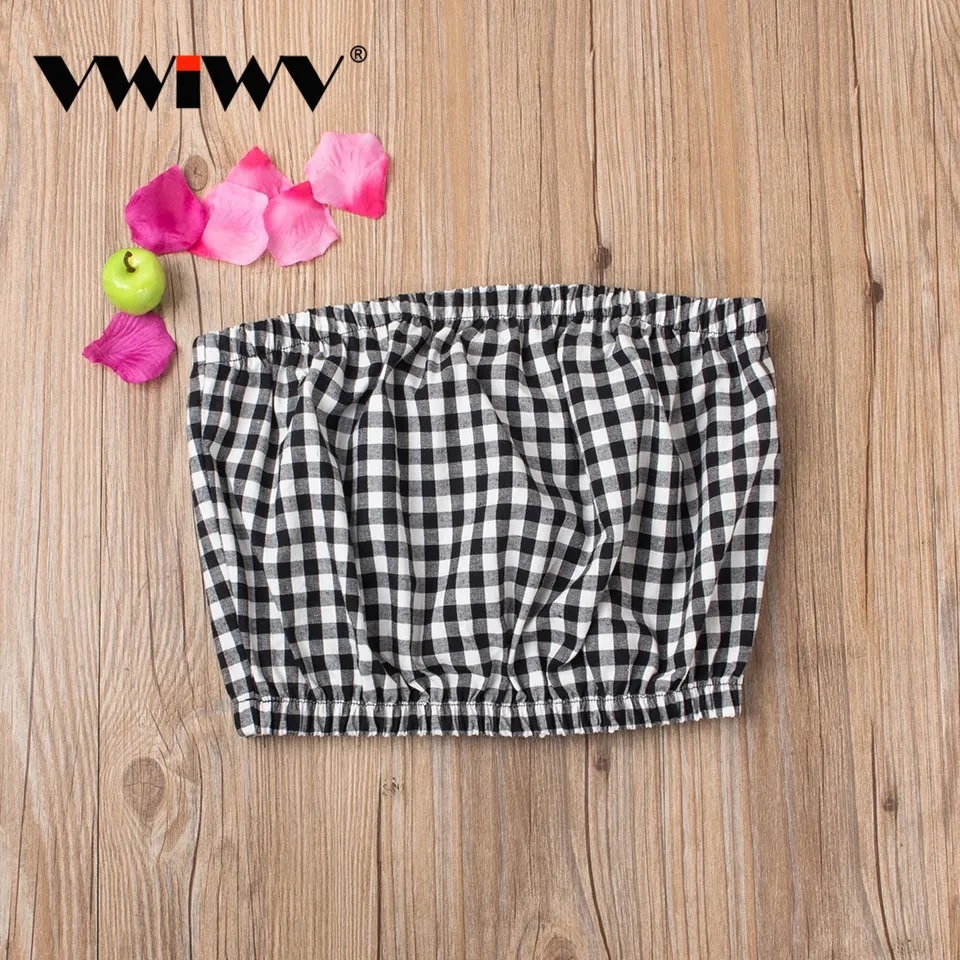 

VWIWV Fashion 2018 Women Sexy Dambrod Tank Tops Sexy & Club Stitching Plaid Crop Top Checked Tops Cropped For Women