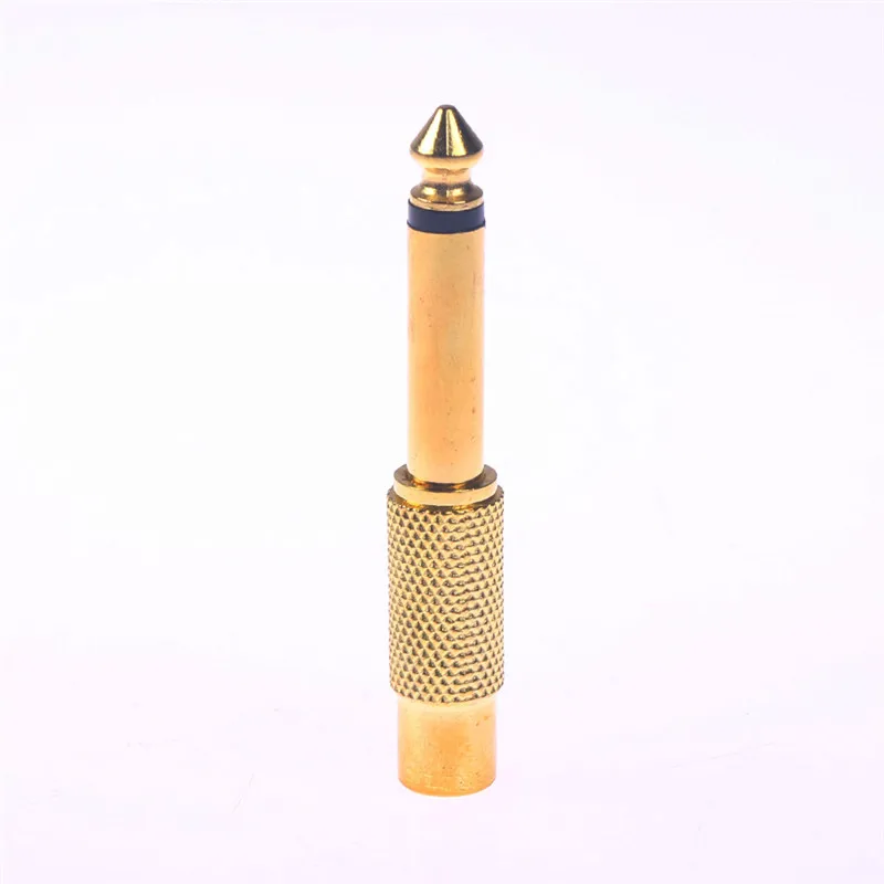 

6.35mm 1/4" Mono Male Jack to RCA Female Plug Audio Adapter Cable Converter Gold 6.5 Turn Lotus Female Head Adapters Connectors
