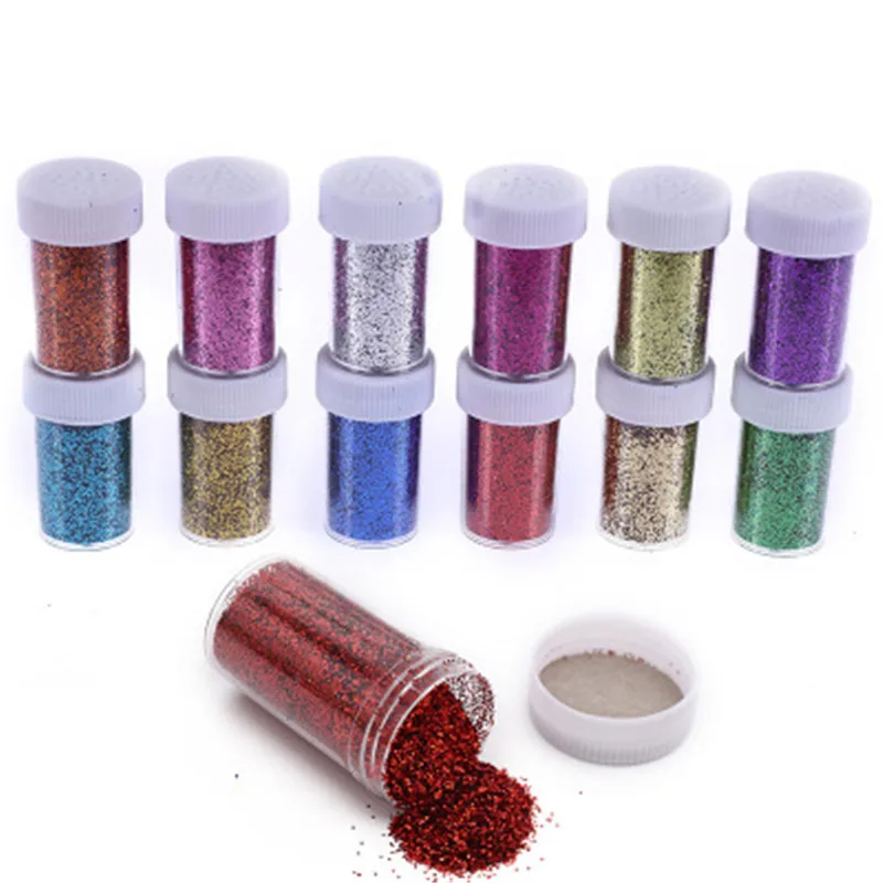 Graceful 10pcs/set Colors Nail Art Make Up Body Glitter Shimmer Dust