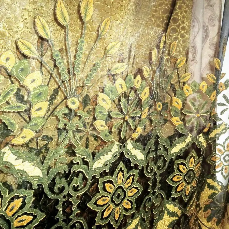 Занавеска из вуали кружевная зеленая органзы|curtain voile|organza curtainsfinished curtains |