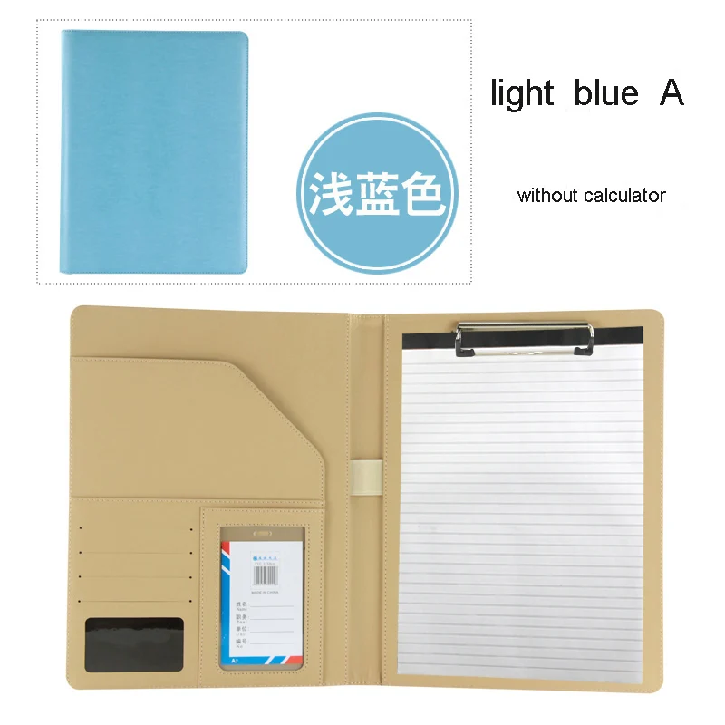 A4 многофункциональная, деловая, для офиса, выделенная папка менеджер по продажам на зажиме/соски с ручкой для подписи контракта carpetas паста esc 556C - Цвет: light blue A style