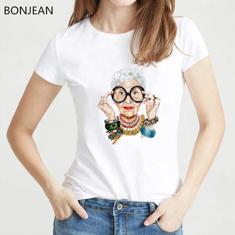 

Summer 2019 fashion old women portrait printed tshir women vouge t shirt white summer tumblr clothes top female t-shirt