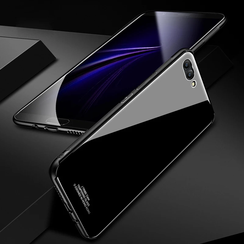 Tempered Glass Case for Huawei Honor V10 Hard Back Cover View 10 Soft Silicone Bumper For HonorV10 |