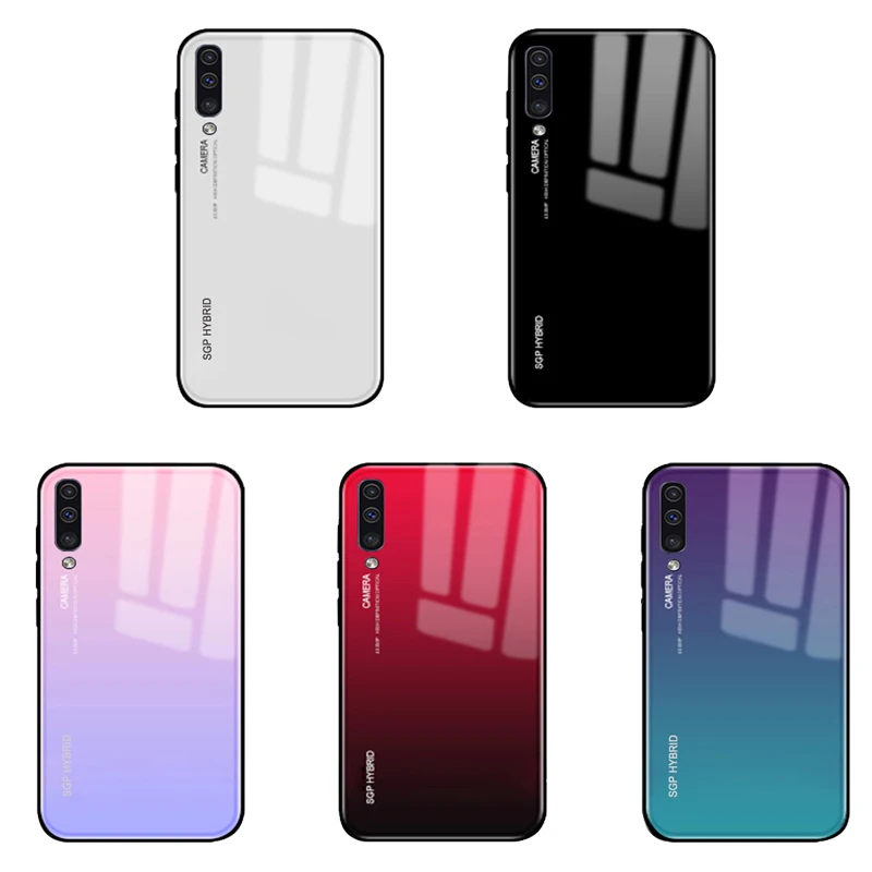 Защитный чехол из закаленного стекла для Samsung A50 мягкий силиконовый накладка ТПУ