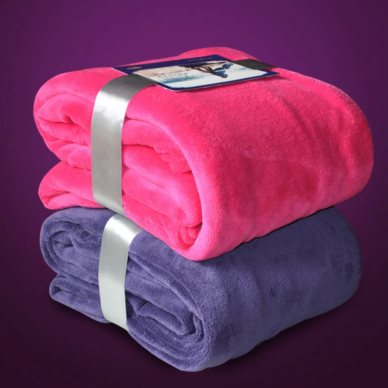 

2019 New Plain Air Conditioning Travel Blanket for Bed Sofa Cover Home Textile Throw Blankets Anti-Pilling Portable koc narzuta