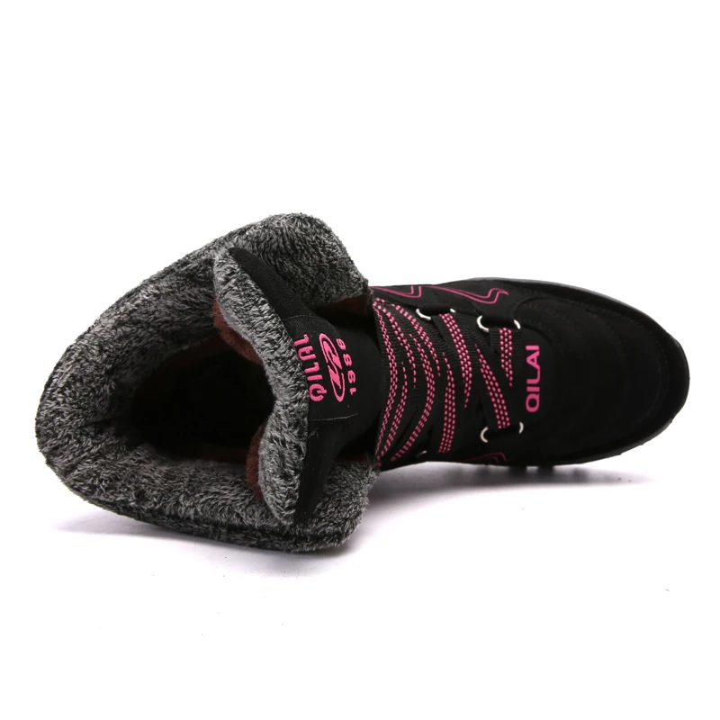 Женские замшевые ботинки; теплая плюшевая зимняя обувь; износостойкая обувь; женские водонепроницаемые зимние ботинки; Botas Mujer