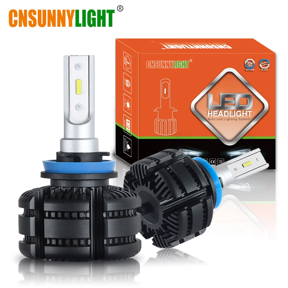 

CNSUNNYLIGHT Long Life LED H11 H8 Car Headlight Fanless 3600Lm/Bulb 9005 HB3 9006 HB4 White Yellow Light Foglamp Car Accessories