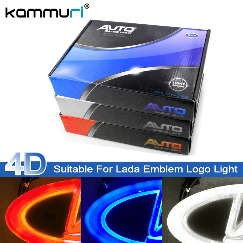 

Car Styling 4D Cold Light LED Emblem Logo Light for Lada Granta Vesta Xray Largus VU 4X4 Niva Kalina Priora Emblem Logo Lights