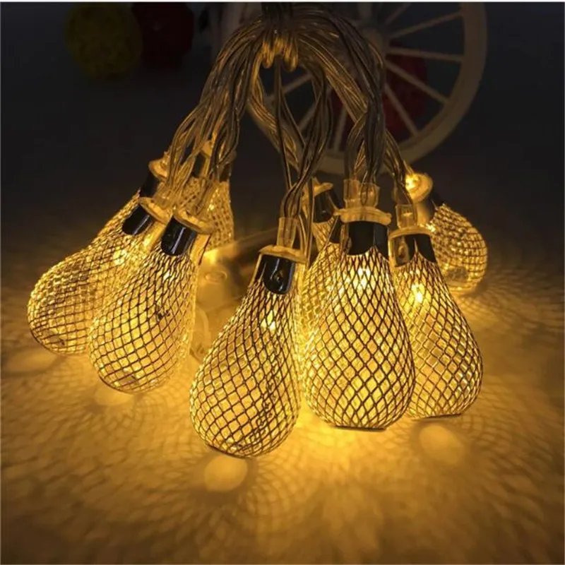 

Fairy Led Retro Iron Drop String Light 5M EU 220V Novelty 28LED light Holiday Bedroom Wedding Party Warm Light