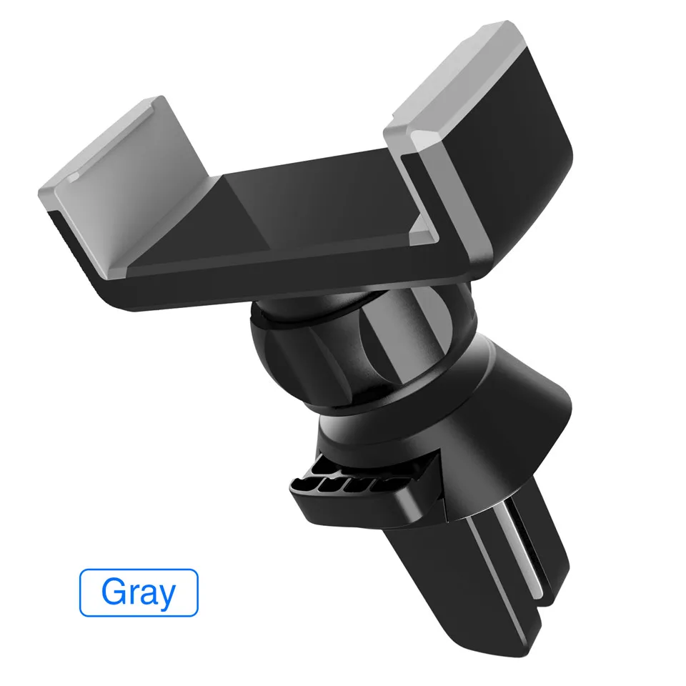 USLION Car Phone Holder for iPhone 8 X 7 6 360 Degree Mobile Phone Holder Air Vent Mount Holder for Samsung Xiaomi Huawei Holder - Цвет: Gray