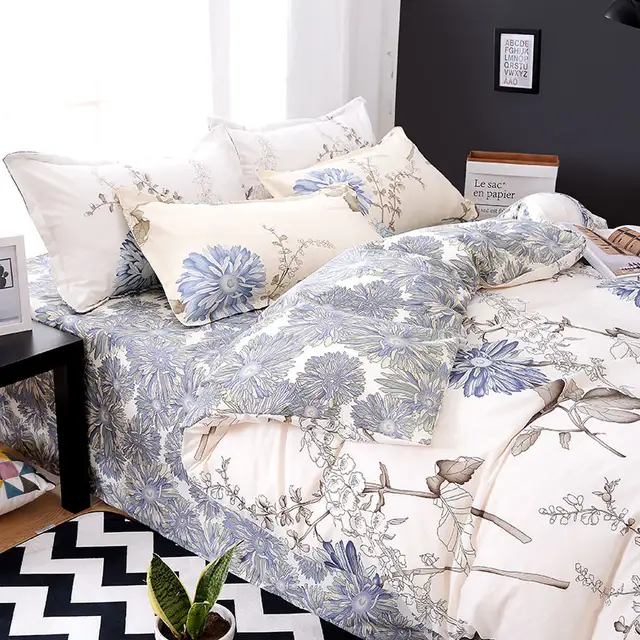 Solstice Home Textile Chrysanthemum Off White Flower Duvet Quilt