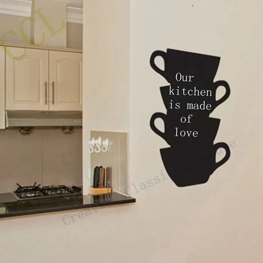 Free shipping kitchen wall stickers coffee home decor -- kitchen chalkboard cups blackboard vinyl wall art decor Free shipping kitchen wall stickers coffee home decor -- kitchen chalkboard cups blackboard vinyl wall art decor
