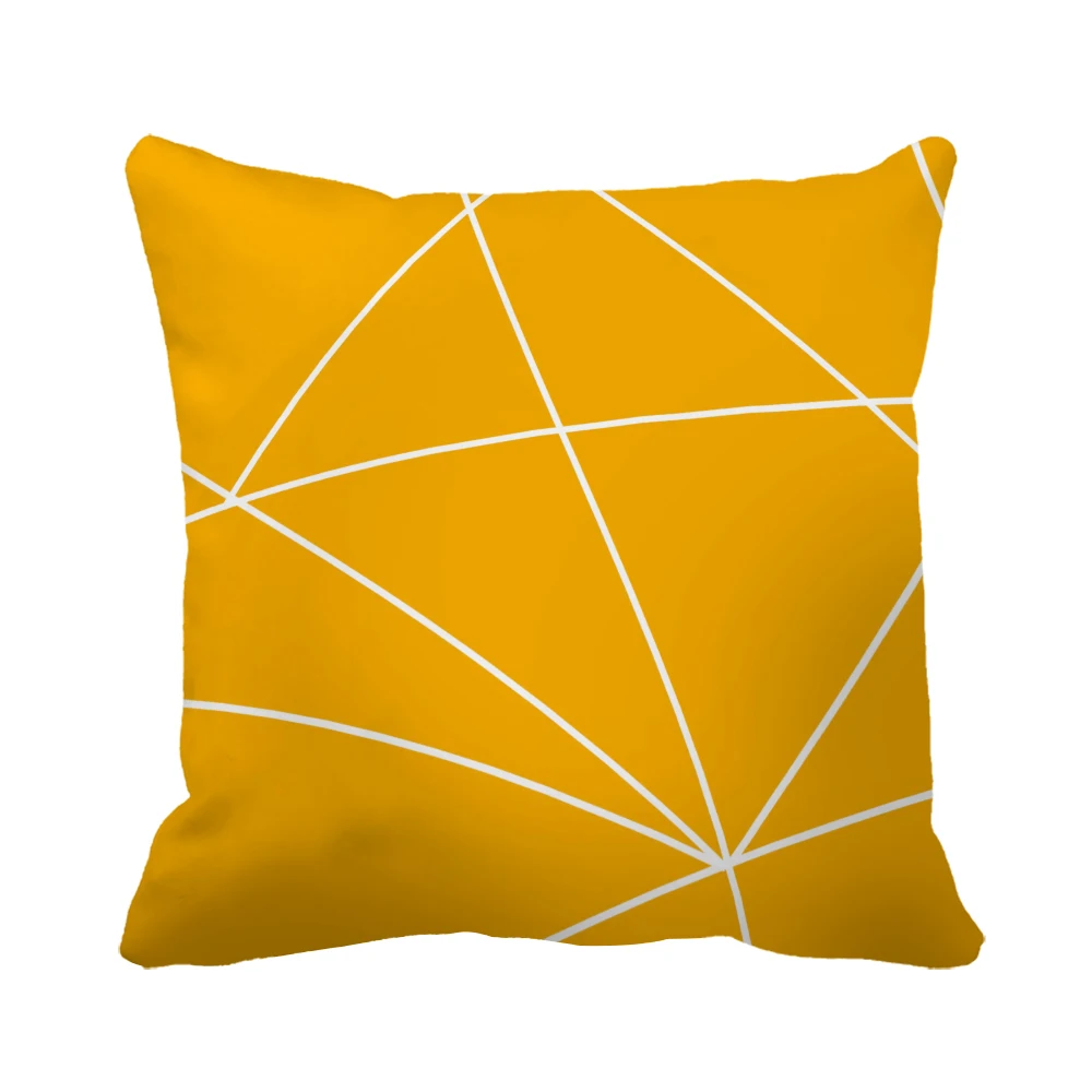 Abstract Geometry Pattern Throw Pillow Cover Cotton Pillowcase Square