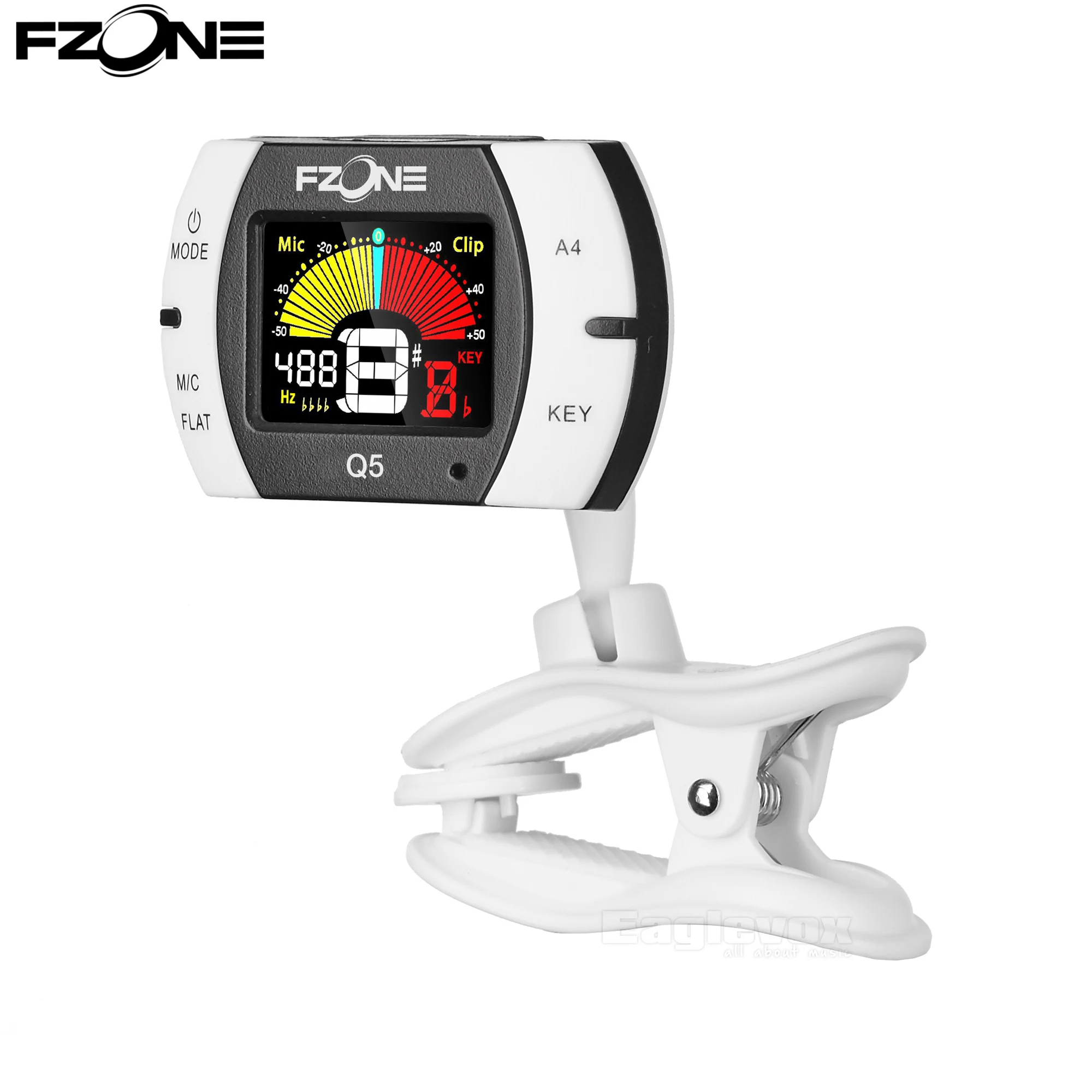 Clip On Guitar Tuner Color Screen Mic and Clip Detection High