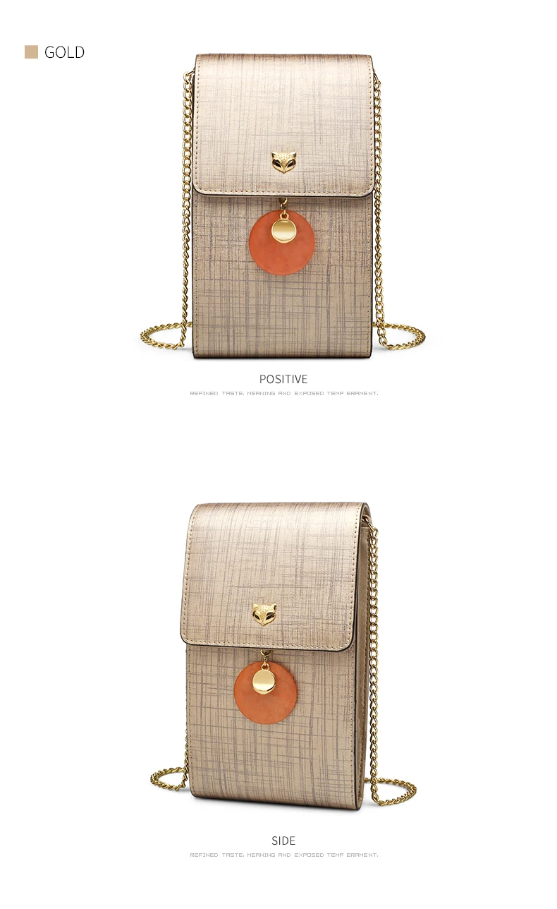 da menina de couro corrente crossbody saco sacos de celular
